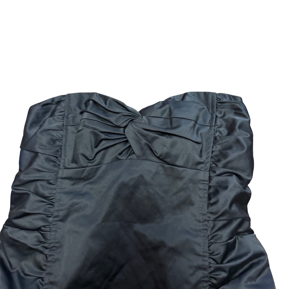 Nanette Lepore Black Siren Mini Dress Ruched Strapless Zipper Size 4 - Picture 7 of 11